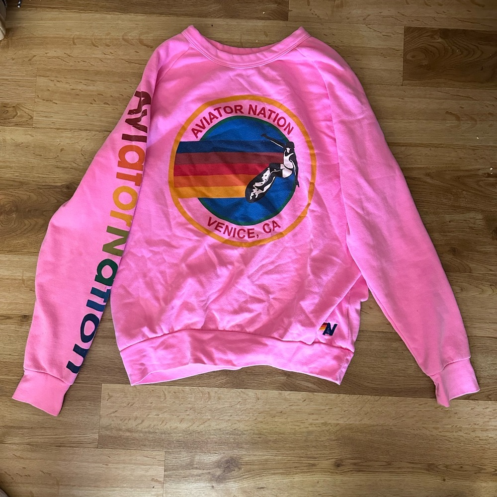 Aviator Nation Hot Pink Crewneck